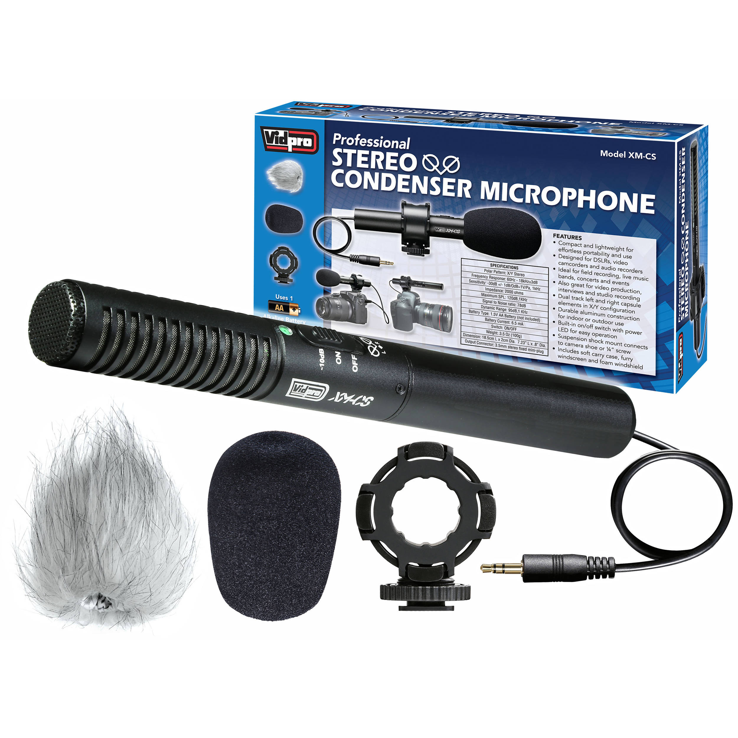 Vidpro Condenser Stereo XY Microphone Kit XM-CS B&H Photo Video