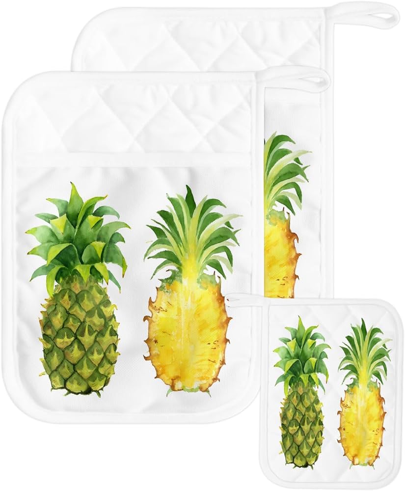 Amazon.com: Pocket Pot Holders 2 Pcs,Watercolor Art Pineapple ...