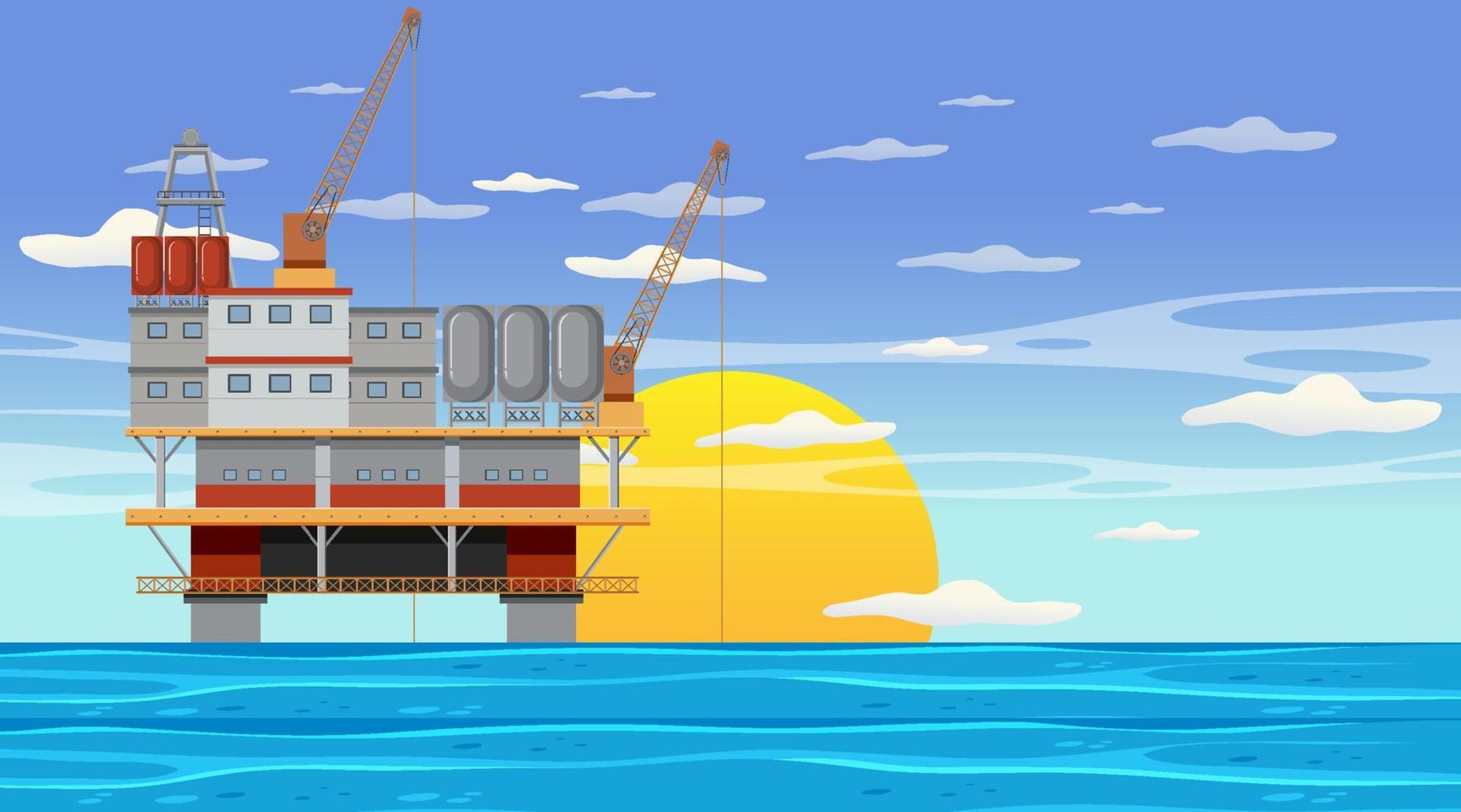 Petroleum industry concept with offshore oil platform 7106674 ...