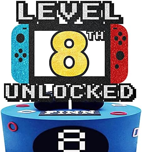 Amazon.com: Level 9th Unlocked Cake Topper - Level 9th game Sign ...