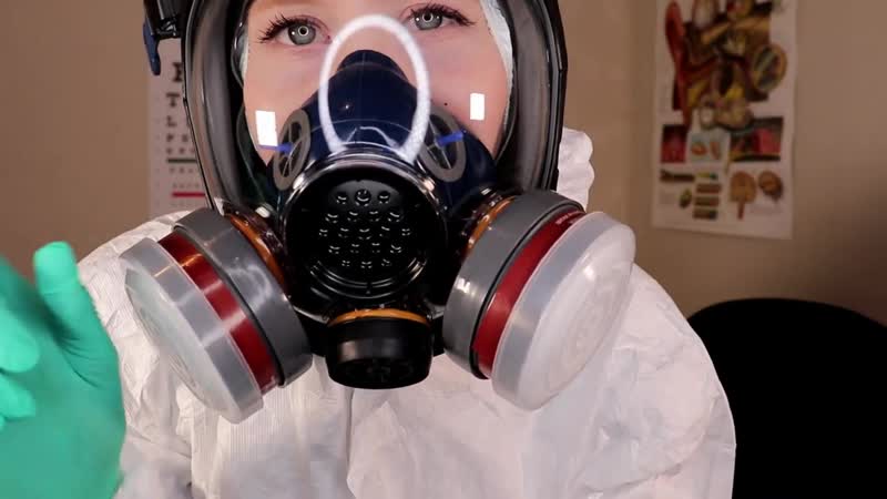 Woman doctor in gas mask watch online