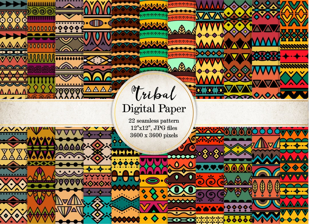 Multicolored Tribal Seamless Pattern Aztec Digital Paper - Etsy ...