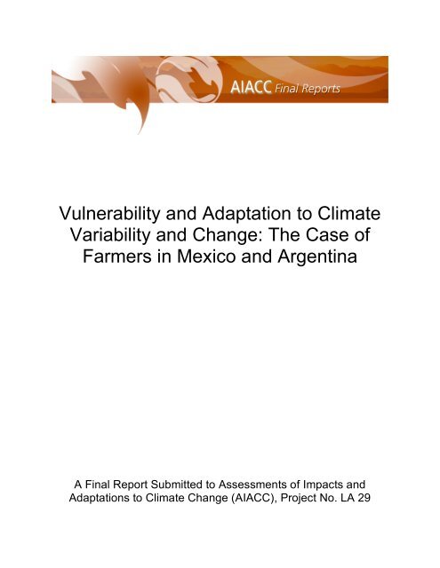 Vulnerability and Adaptation to Climate Variability and Change ...