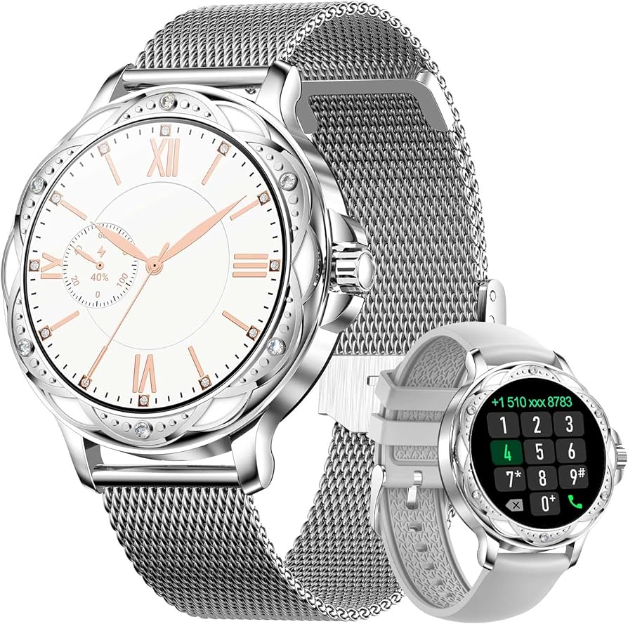 Amazon.com: Getfitsoo Smartwatch for Women, Bluetooth Call Watch ...