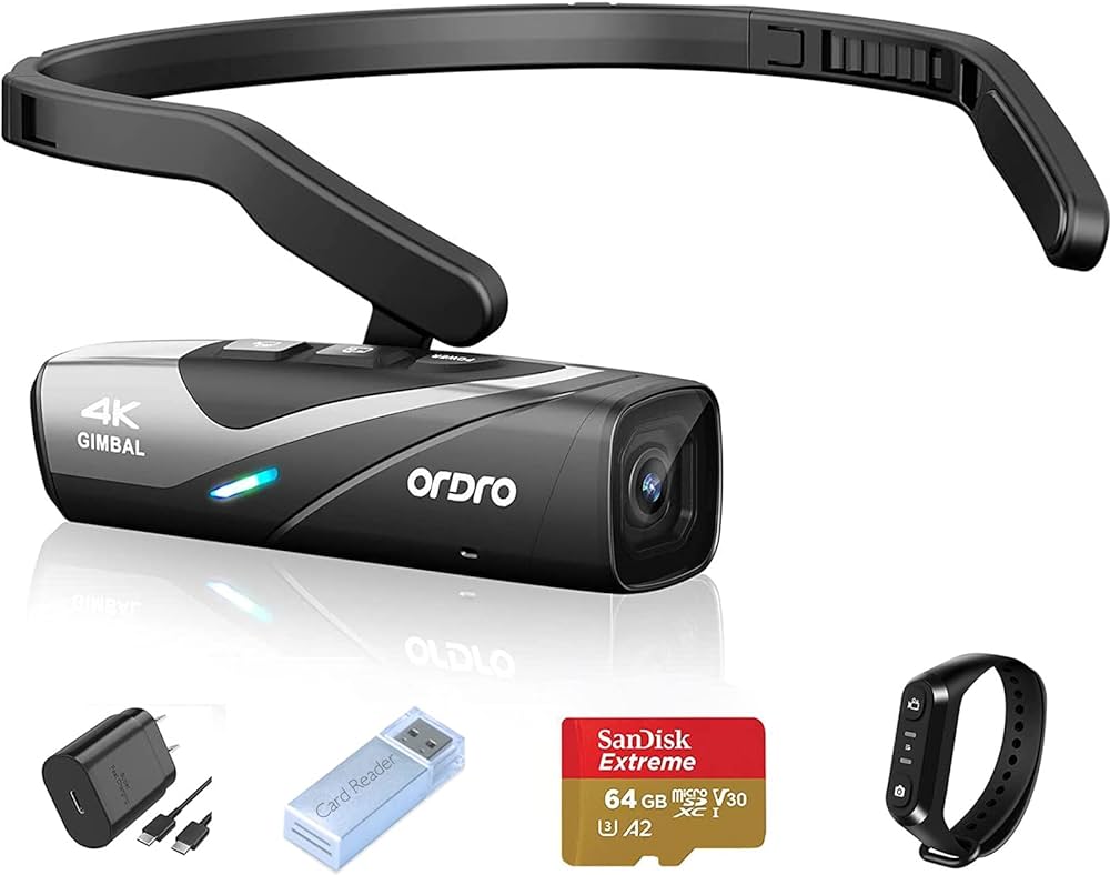 Amazon.com : ORDRO EP8 4K Head-Mounted Video Camera, Ultra HD 4K ...