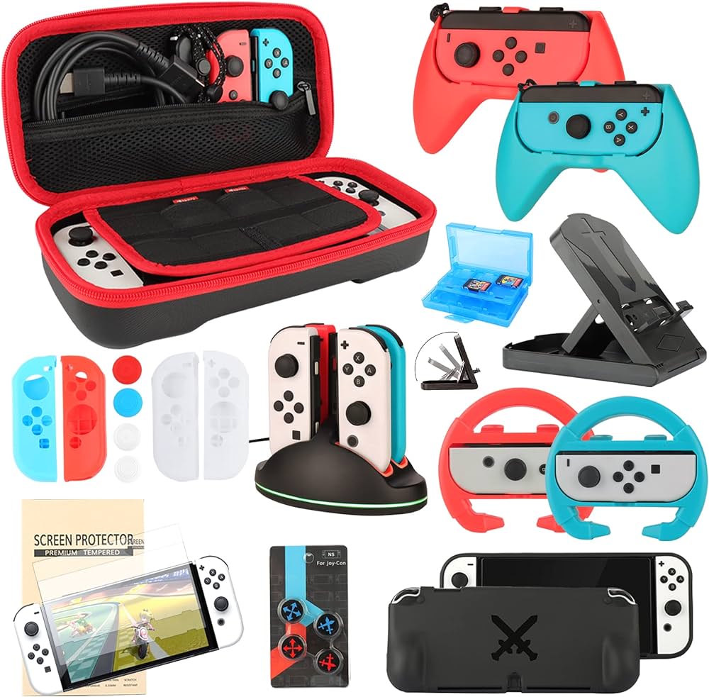 Amazon.com: Accessories Bundle for Nintendo Switch OLED Model(2021 ...