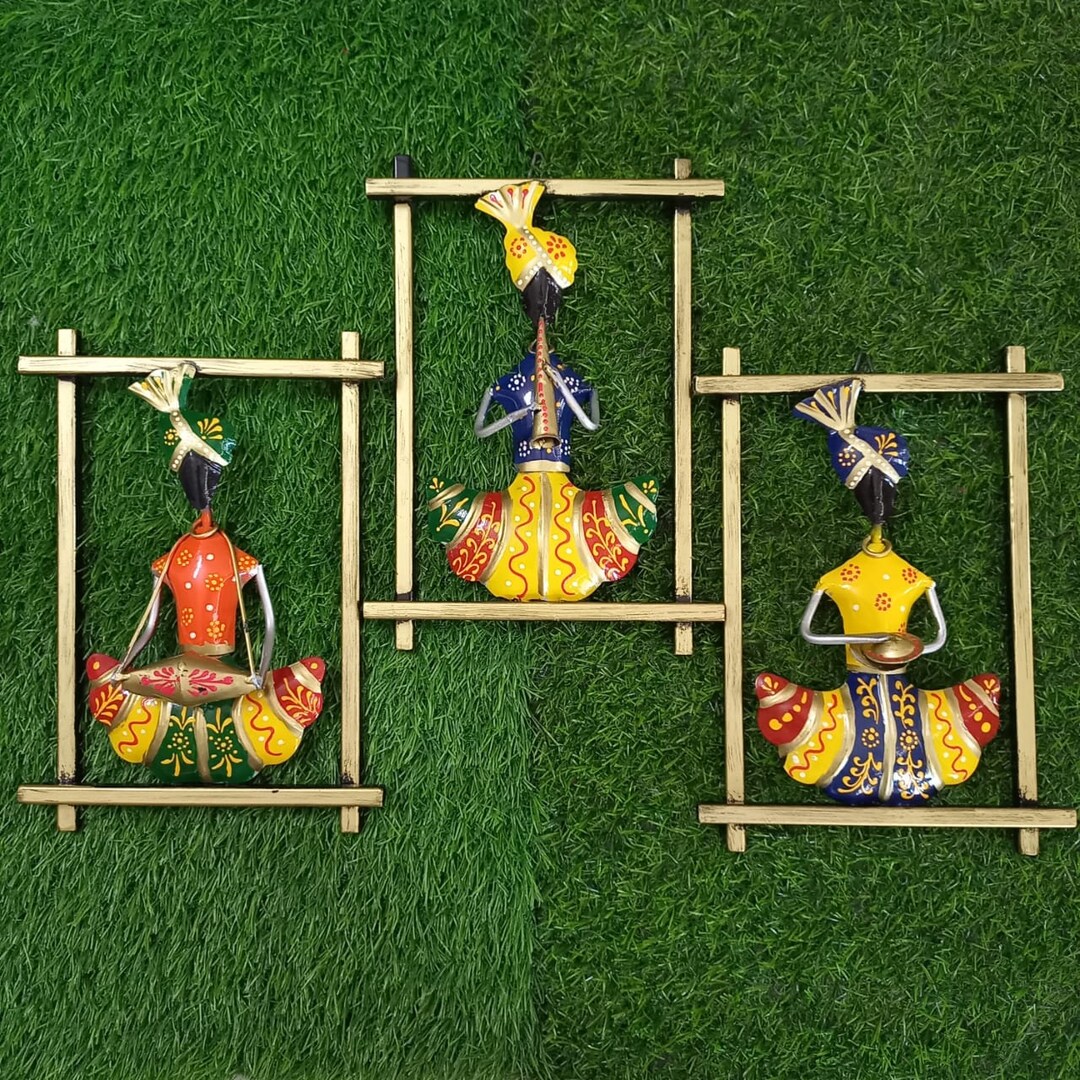 Metal Wall Art Wrought Iron Handmade Rajasthani Musician Set - Etsy