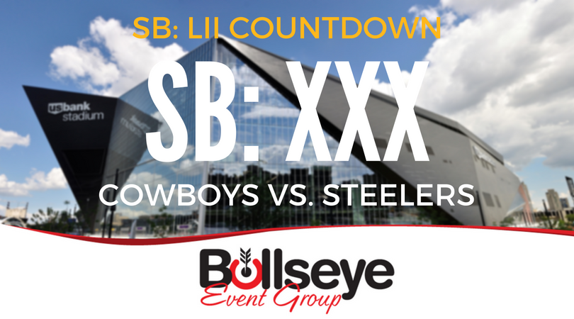 2018 Super Bowl Countdown: Super Bowl XXX - Bullseye Event Group