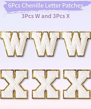 Amazon.com: Chenille Letter Patches (6 Pcs), Letter Patches Iron ...