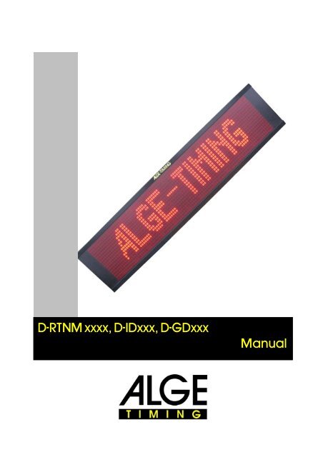 D-RTNM xxxx, D-Idxxx, D-Gdxxx Manual