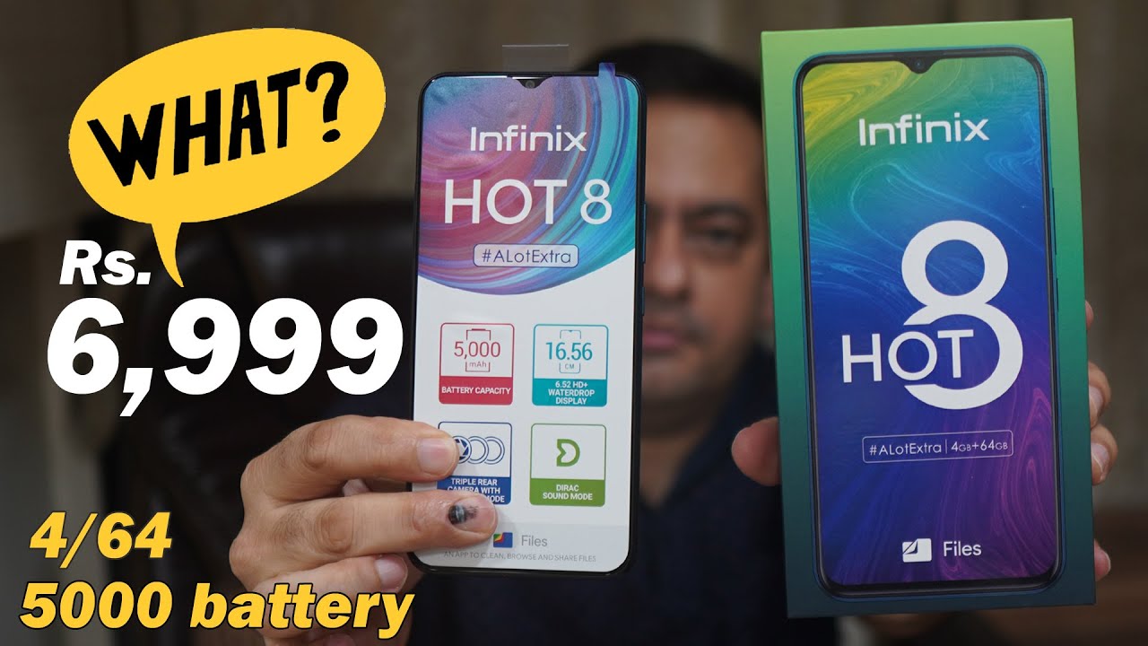 Infinix Hot 8 Unboxing 5000 battery, 4GB, 64GB for just Rs. 6,999 ...