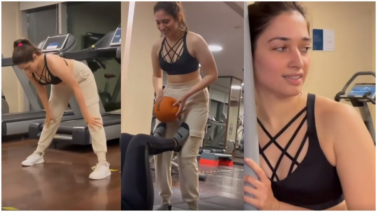 Actress Tamanna Exclusive Visuals Gym Workout Video | TFPC - YouTube