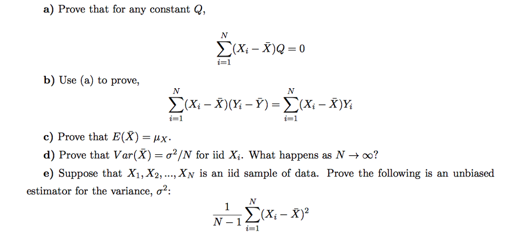 Solved a) Prove that for any constant Q, Σ(x-xx-0 b) Use (a ...