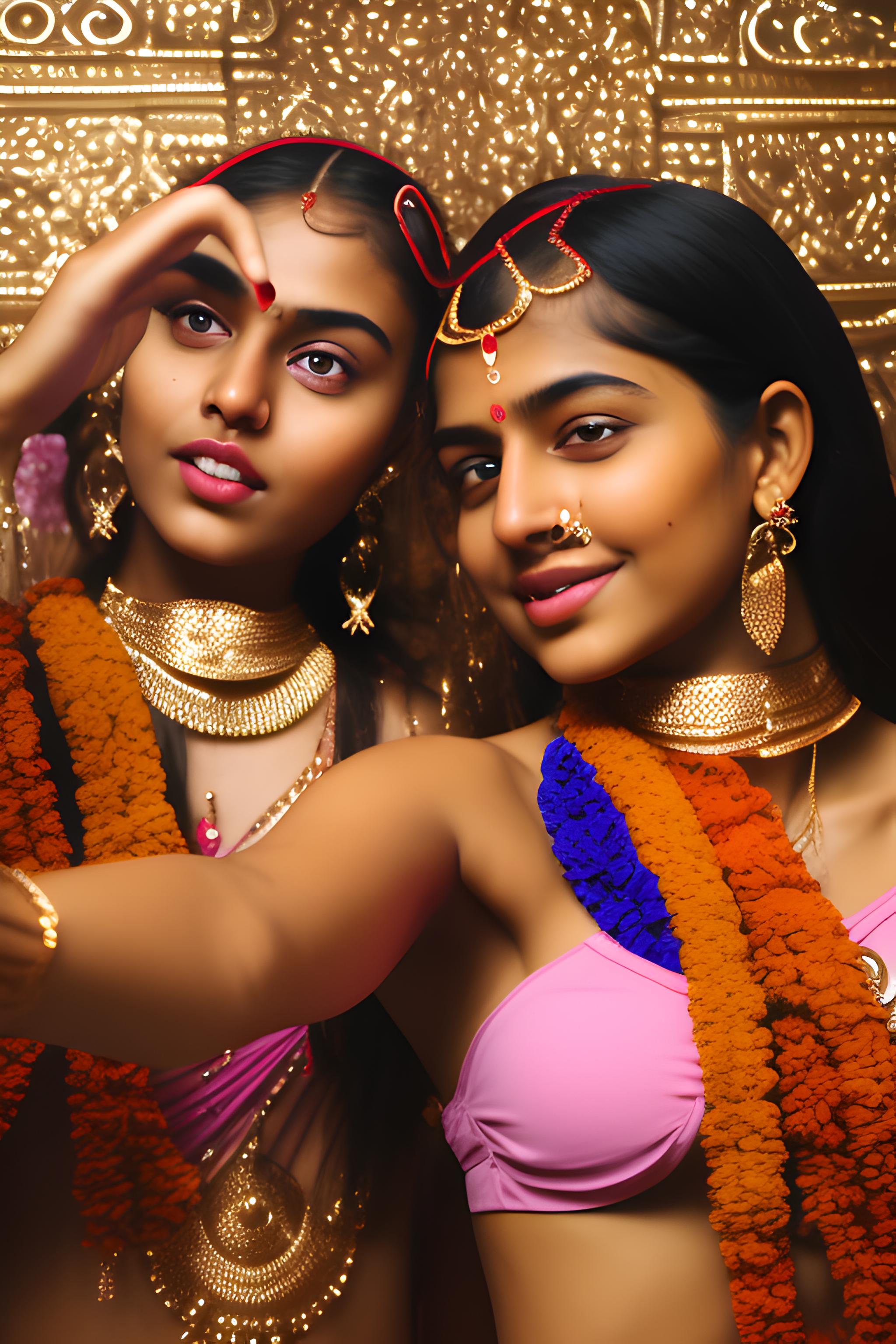 nude indian girls posing for a selfie in a public bathroom, hindu ...