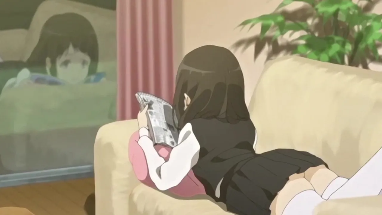 Hentai school girl is raw analized by pervert fellow on a couch