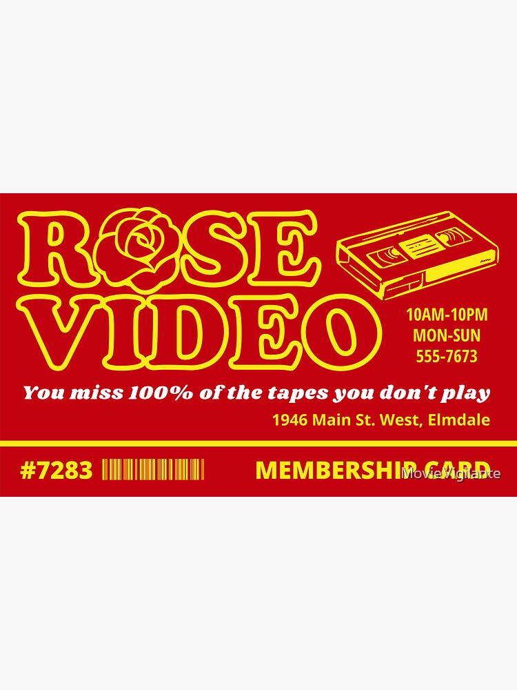 Rose Video Retro Membership Card (Schitt's Creek)