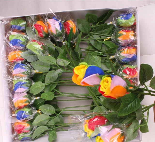 K15323 Simulation Artificia Multi-ful Rose Bouquet Soap Flower ...