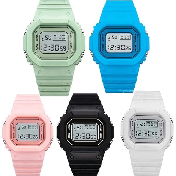 Amazon.com: yunanwa 5PCS/Set Led Digital Women Men Watches Square ...