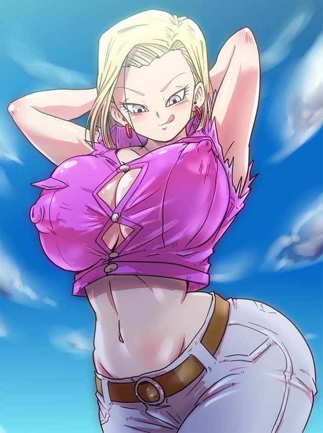 Android 18 Big Tits Hentai Girl With No Bra In Shirt Hard Nipples ...