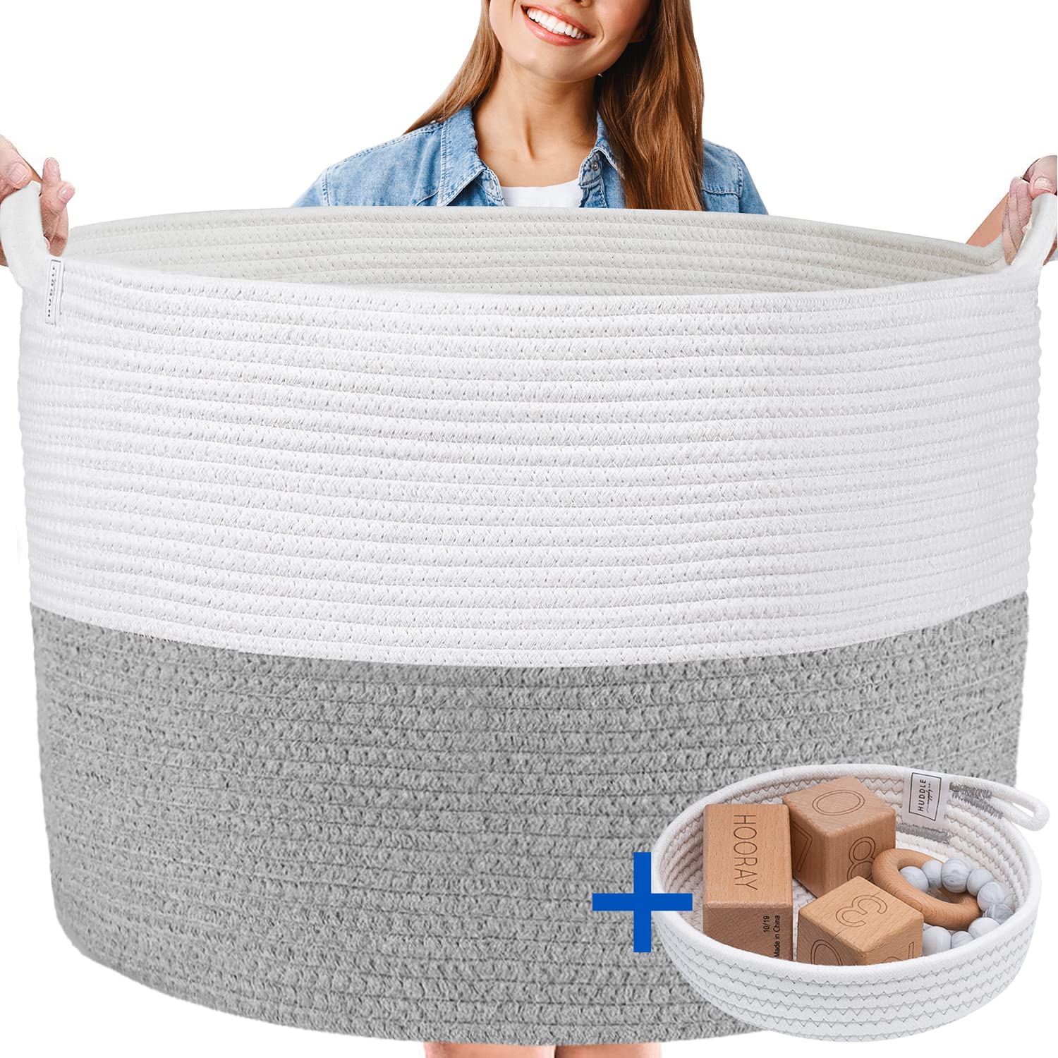 Amazon.com: XXXL WASHABLE Blanket Basket Large 2PCs Blanket ...