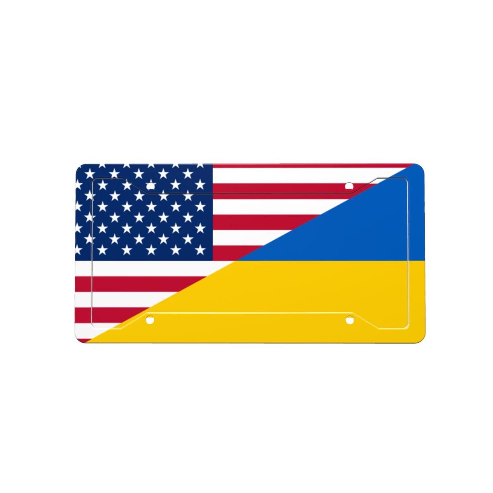 Amazon.com: Support Ukraine USA Ukrainian Flag License Plate ...