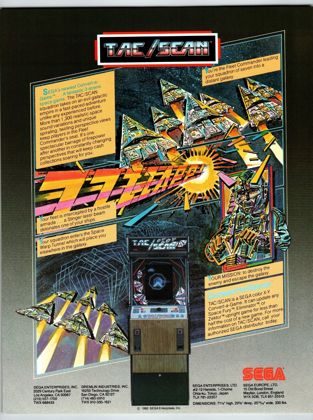 Tac Scan Arcade Flyer Original 1982 Video Game Art 8.5" x 11 ...