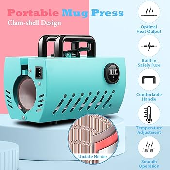 Amazon.com: Portable Tumbler Heat Press Machine, 120 V Blue ...