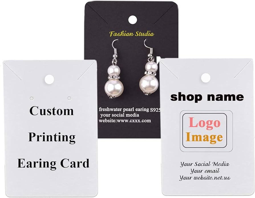 Amazon.com: Custom Earring Display Card Earring Holder Cards ...