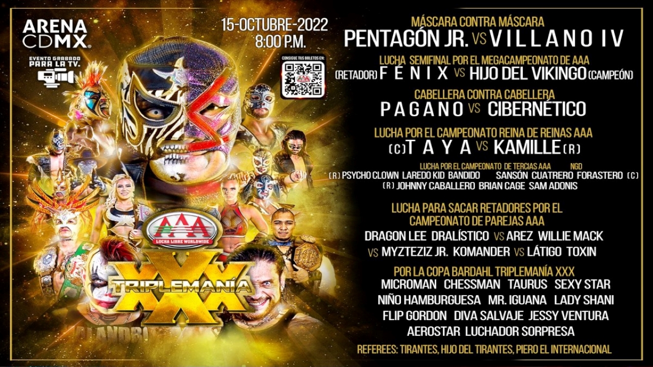 AAA Triplemania XXX Results (10/15/22): Rey Fenix, Taya Valkyrie, More