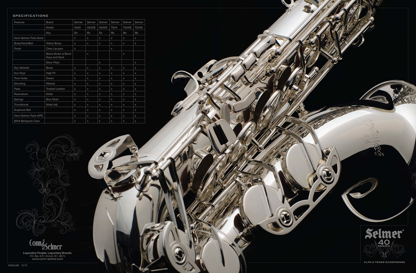 Selmer 40 Series Saxophone Catalog & Sell Sheets on Behance