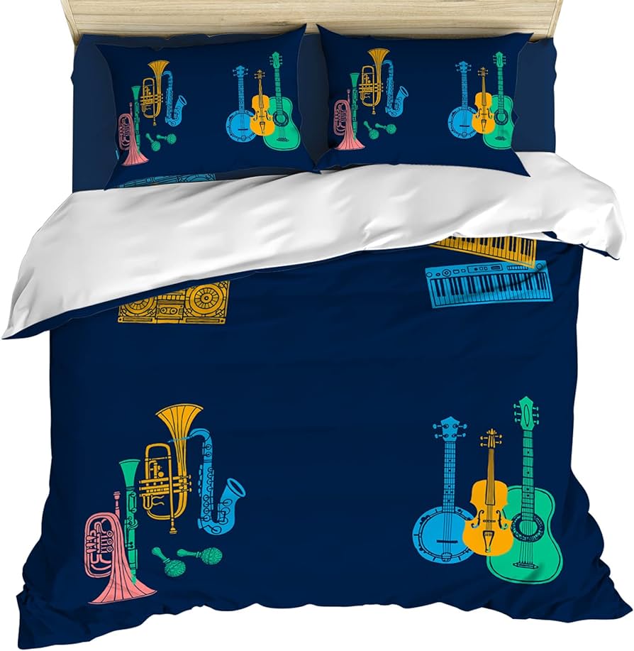 Amazon.com: Gehucoxee 4 Piece Bedding Set Full Musical Instrument ...