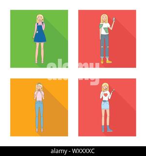 Vector design of woman and body logo. Set of woman and style stock ...