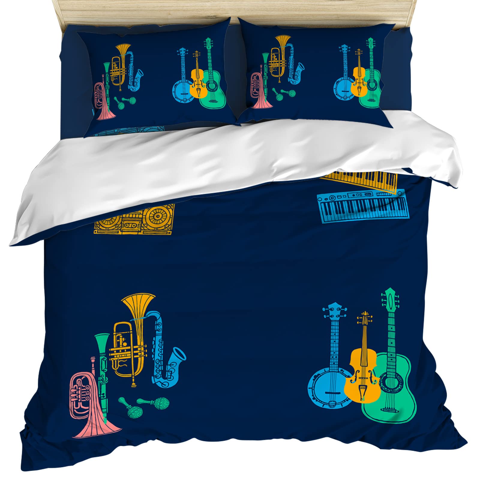 Amazon.com: Gehucoxee 4 Piece Bedding Set Full Musical Instrument ...