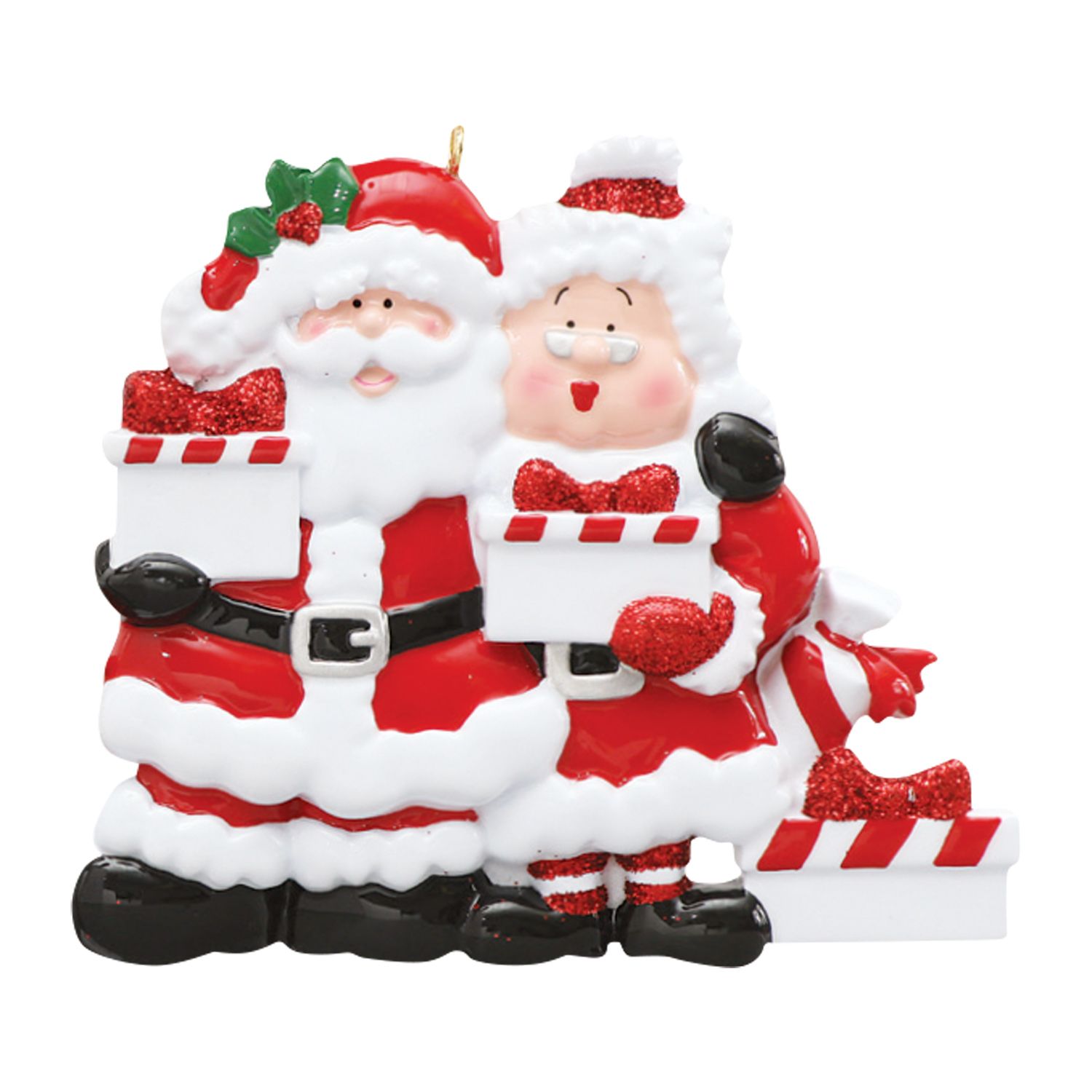 Shop Personalized Santa Mrs Claus Present Of 3 Christmas Tree Ornament