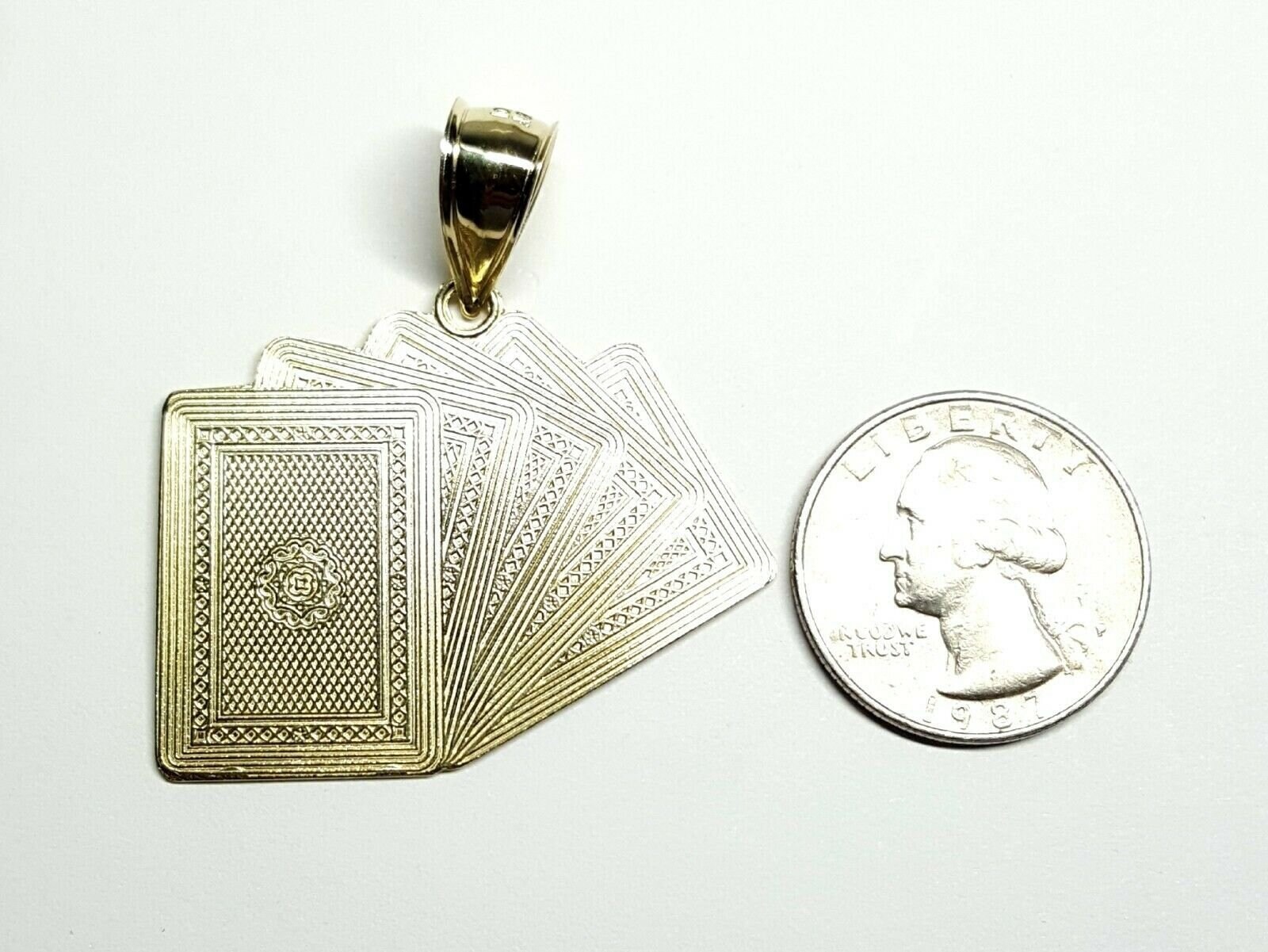 10k Yellow Solid Gold Playing Card Pendant Charm Casino Fine - Etsy