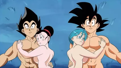 Bulma Briefs x Gogeta & Chichi x Son Goku - riding; creampie ...