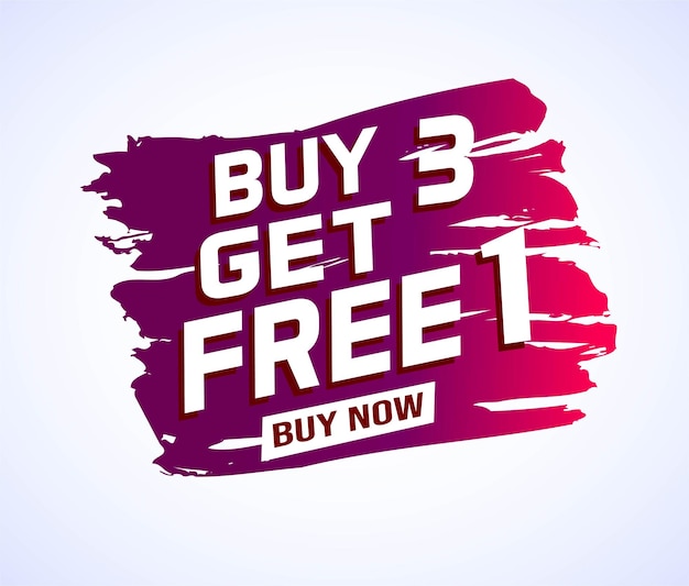 Premium Vector | Buy 3 get 1 free sale tag banner design template ...