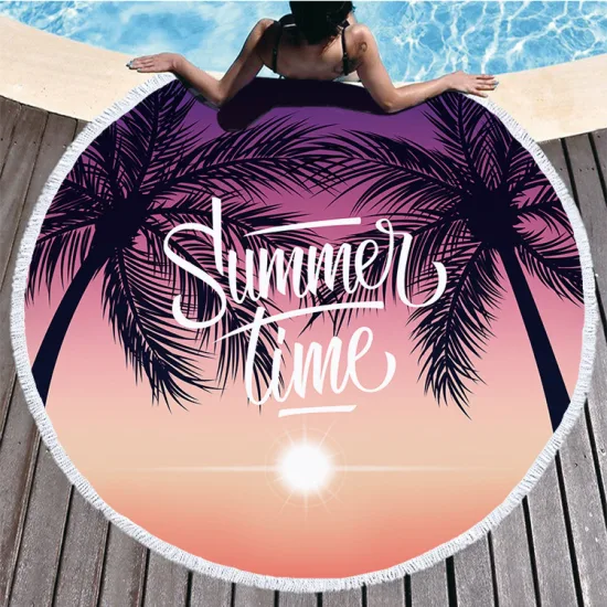 Fashion Style Sexy Hors Print Circle Beach Towel Sunset - China ...