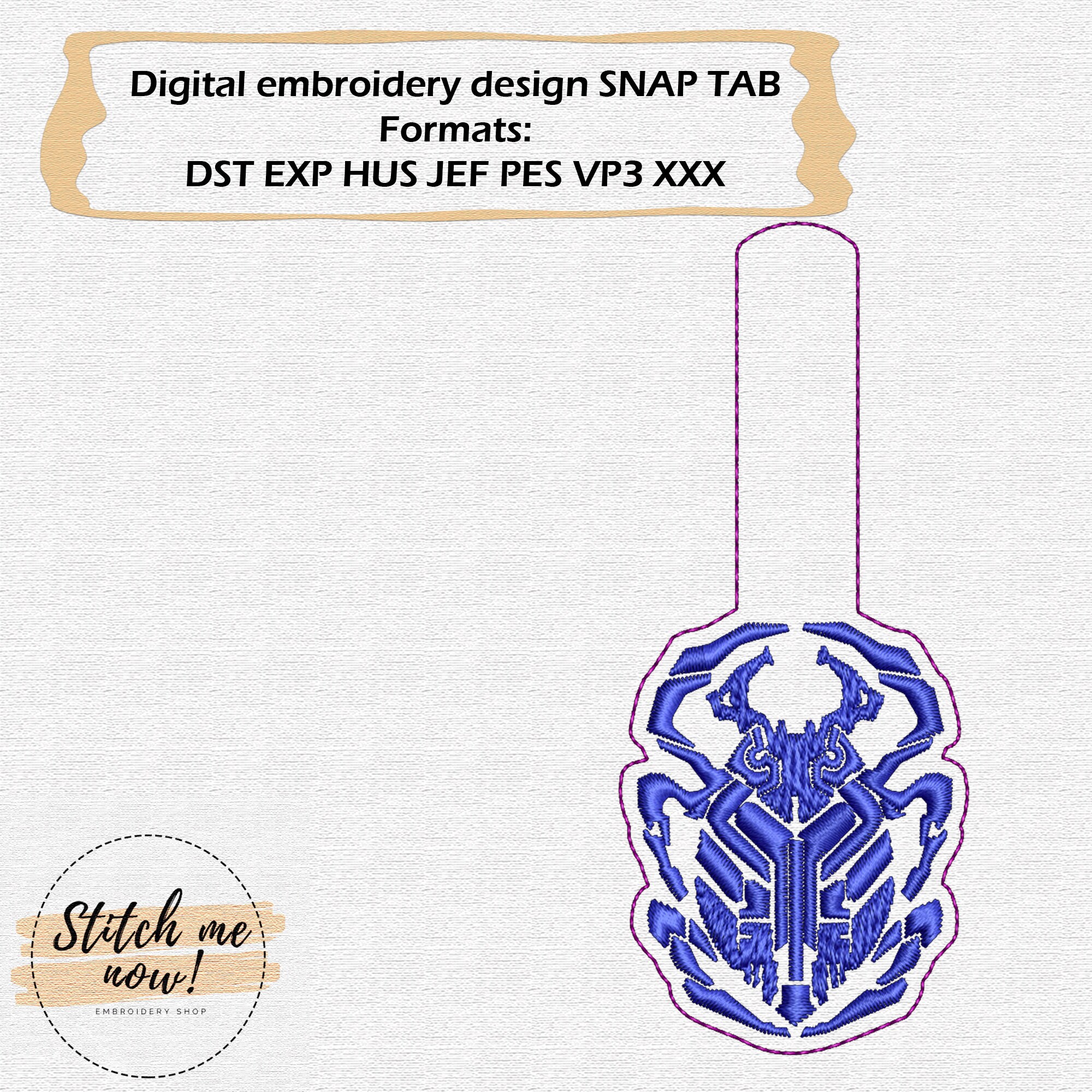 Scarab Snap Tab Machine Embroidery Design - Etsy