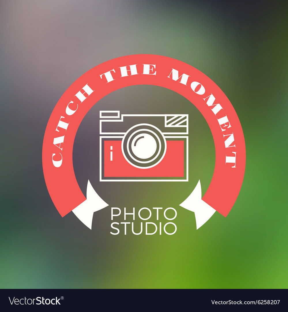 Photography logo design template retro badge catch