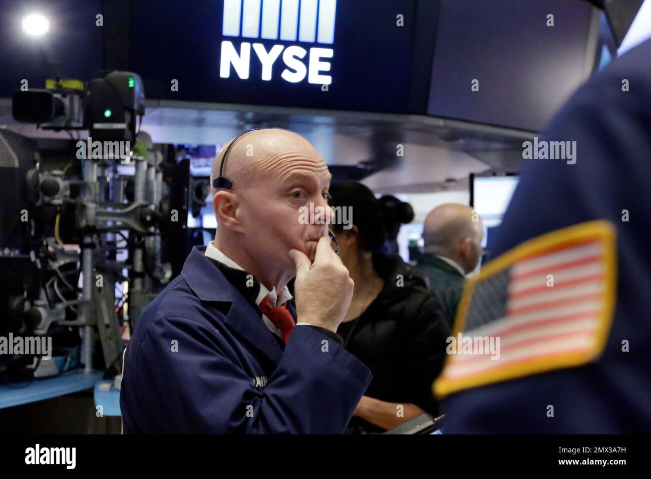 Trader Daniel Porin works on the floor of the New York Stock ...