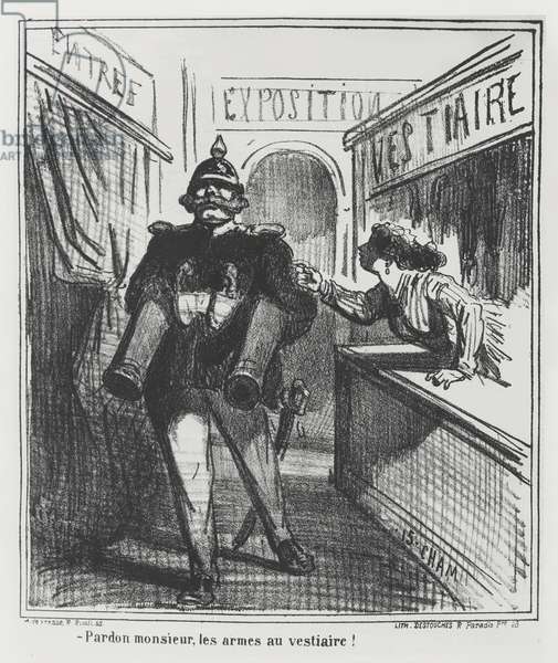 Excuse me sir, your weapons in the cloakroom!' (litho) by Cham ...