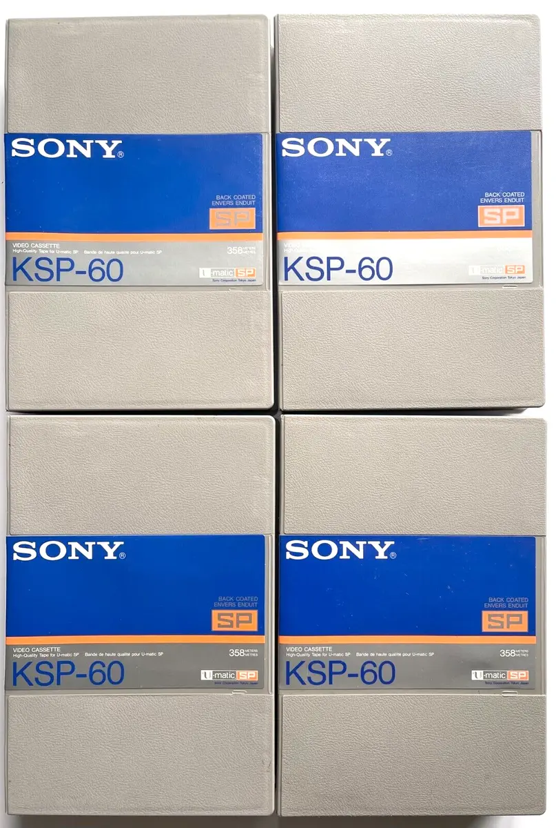 4 BRAND NEW VINTAGE SONY U-MATIC SP KSP-60 BLANK VIDEO CASSETTE ...