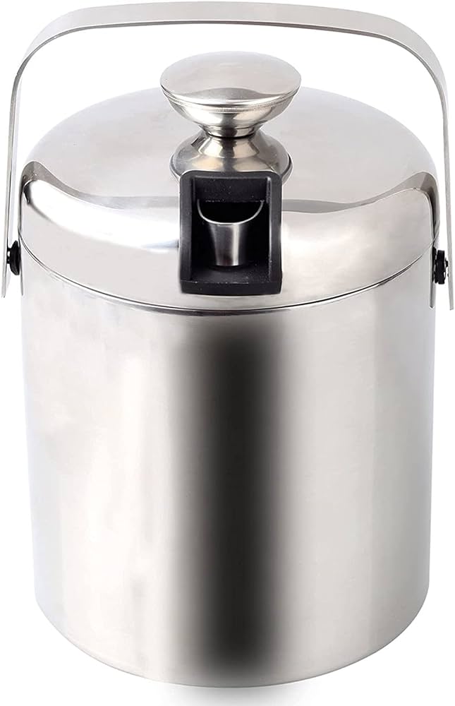 Amazon.com: 1.3/3.2L Double Stainless Steel Wall Ice Bucket ...