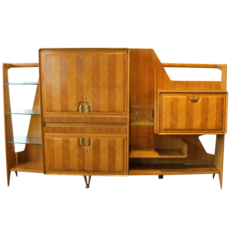 Stunning Mid-Century Italian Wall Unit Attributed to Dassi For ...