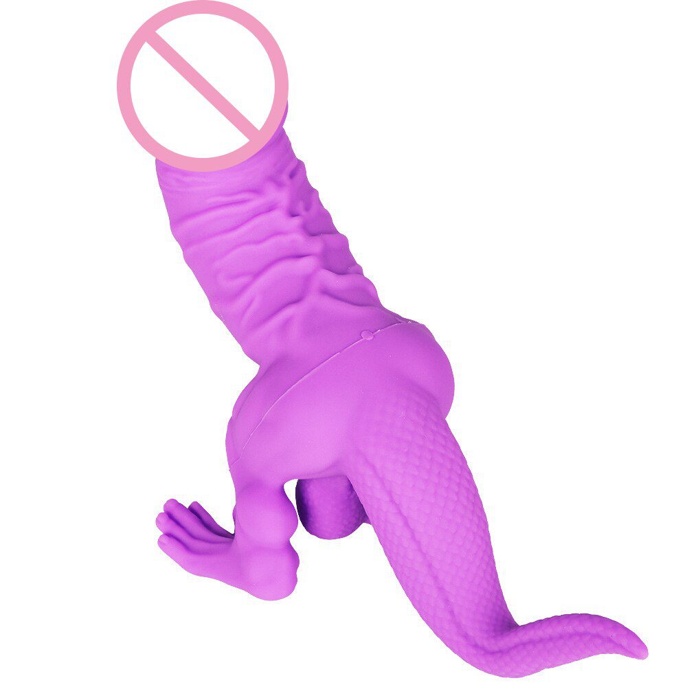 Penis New Alien Purple Dinosaur Silicone Prostate Massager Sex ...