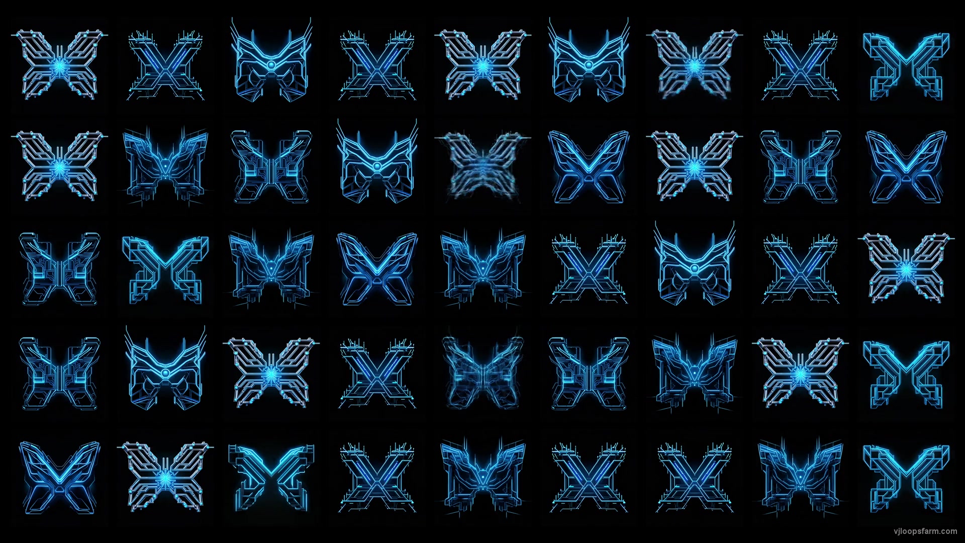 Cyberpunk Butterfly Techno Neon Pattern Random Motion Background ...