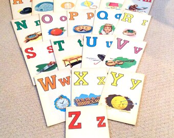 SALE Vintage Flash Cards Alphabet Set School/Nursery/Home - Etsy ...