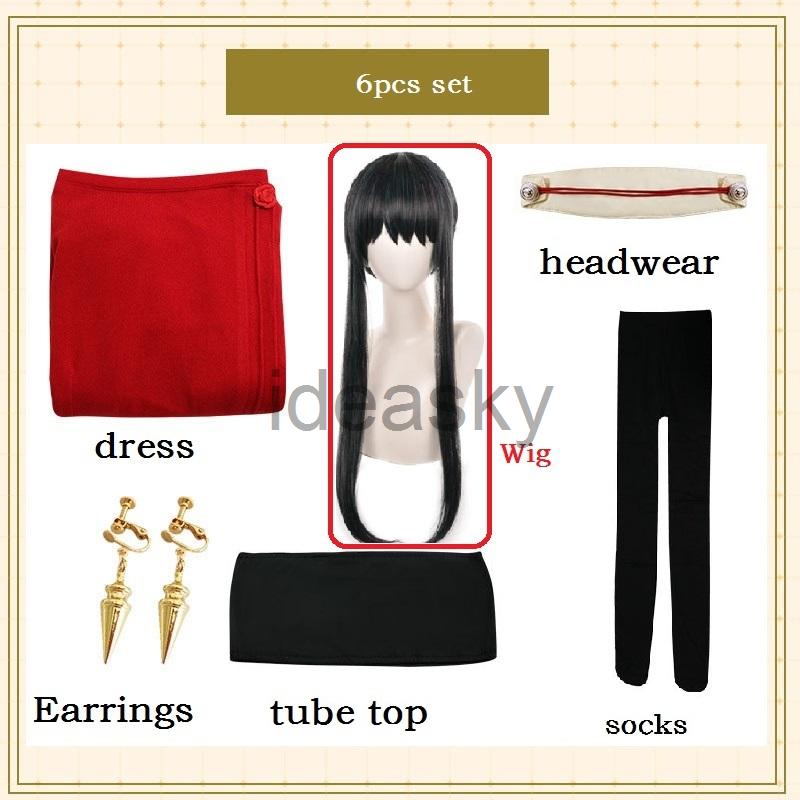 Anime SPY X FAMILY yor forger red sweater cosplay Costume Red Tube ...