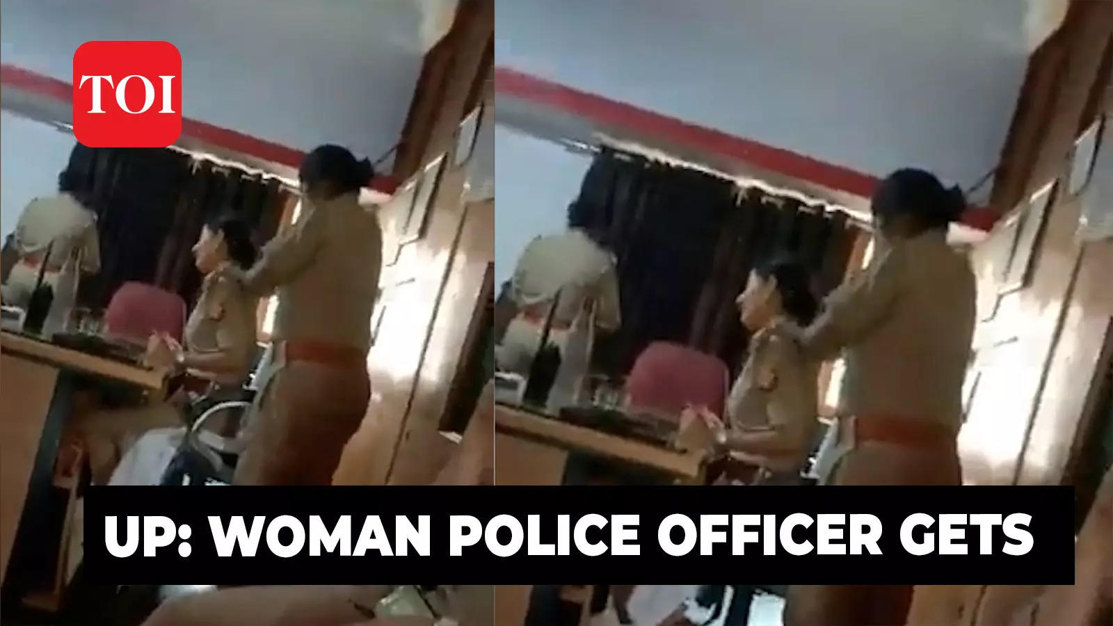 Viral video: Female SHO gets massage from woman cop inside police ...